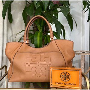 ♦️♦️ AUTHENTIC TORY BURCH CAMEL/BROWN LARGE BOMBE HANDBAG ♦️♦️